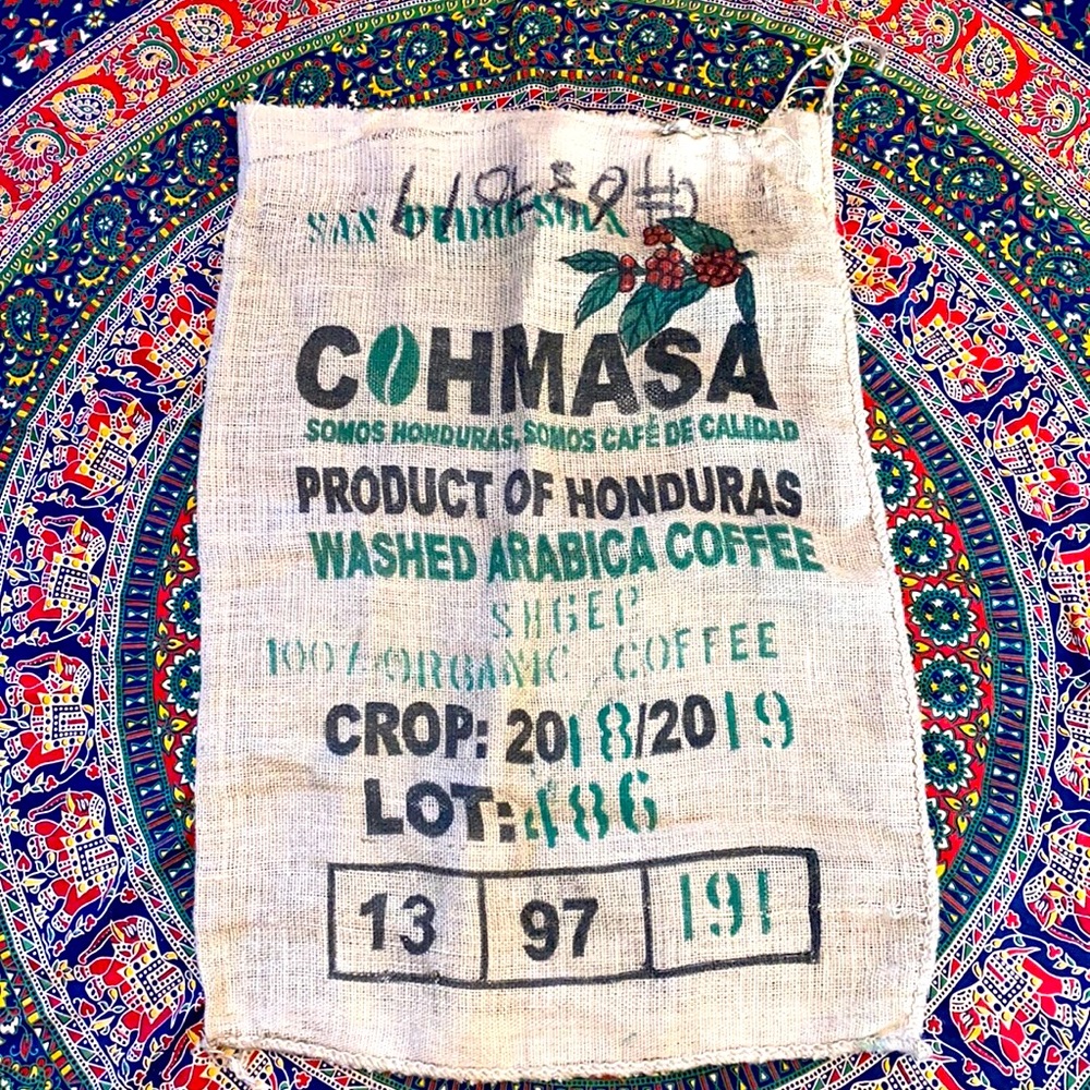 Burlap Honduras Coffee Bean Sack. 39”x 27”